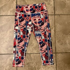NWOT Constantly Varied Gear medium Womens Capri Leggings Squat Approved Pop Art